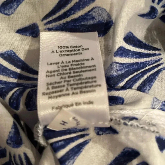 Talbots Women’s Tunic 3/4 sleeve shell artsy 100% cotton tassles nautical XS - Picture 9 of 9